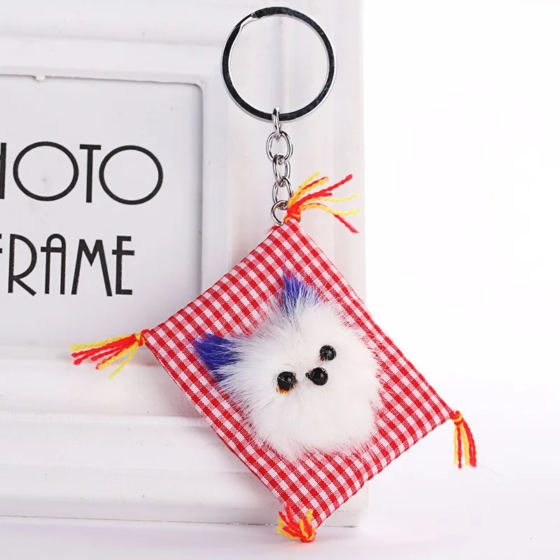 Симпатичный тканевый коврик автомобильный брелок для ключей женщин и мужчин