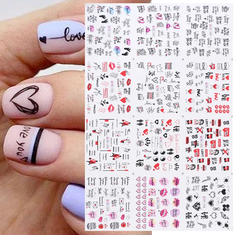 

Наклейки для ногтей «любовь», 12 шт./компл.