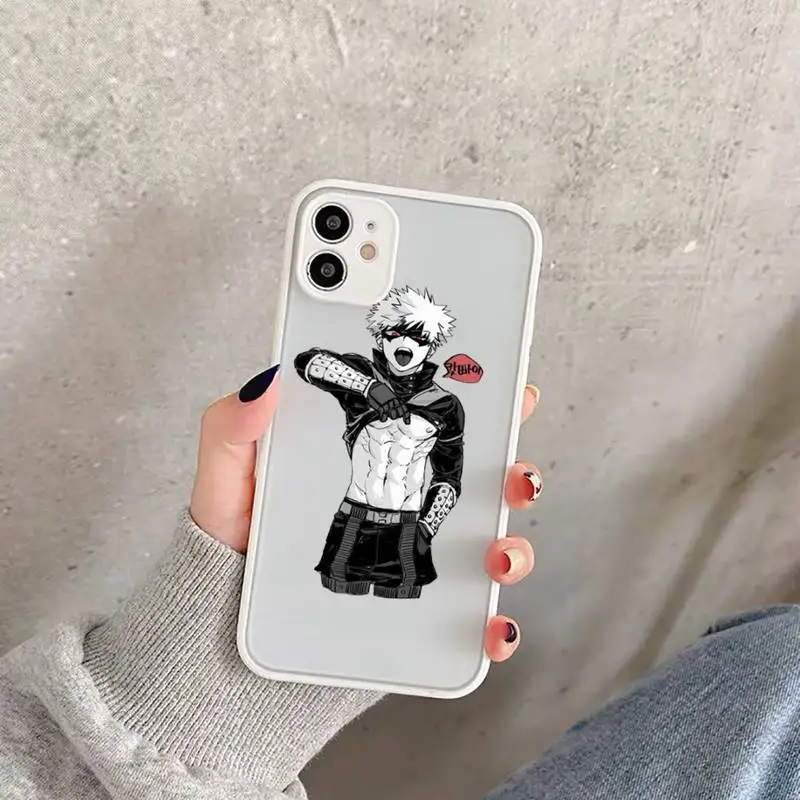 

Anime My Hero Academia deku bakugou Boku Phone Case Matte Transparent for iPhone 11 12 7 8 s mini pro X XS XR MAX Plus funda