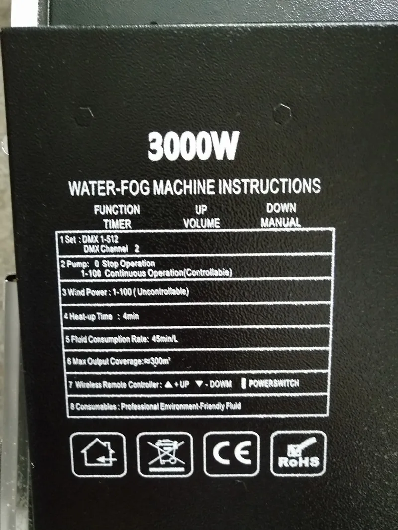 3000 Вт Водонепроницаемая низкая Лежащая туманная машина Полетный чехол dmx512 и