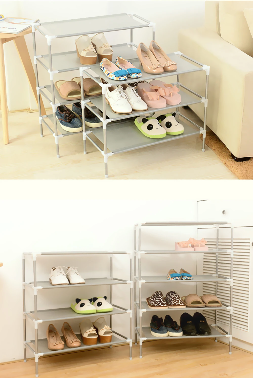 

Non-Woven Fabric Dustproof Shoe Rack Storage Organizer Cover Cabinet Shelf Cabinet Assembled Multiple Layers Shoe Organizer