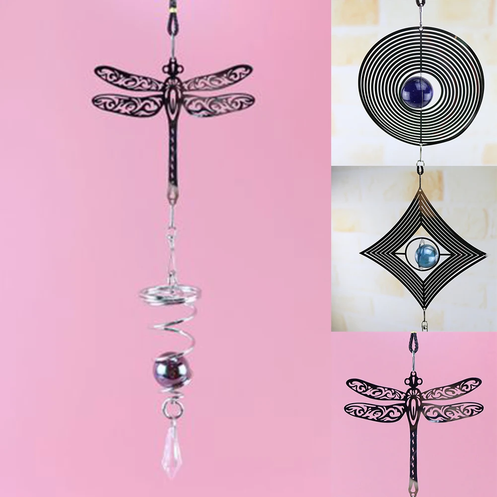 

DIY Rotating Wind Chime Metal Hanging Wind Spinner, Garden Sculpture Decor 1*Wind Chime Stainless Steel