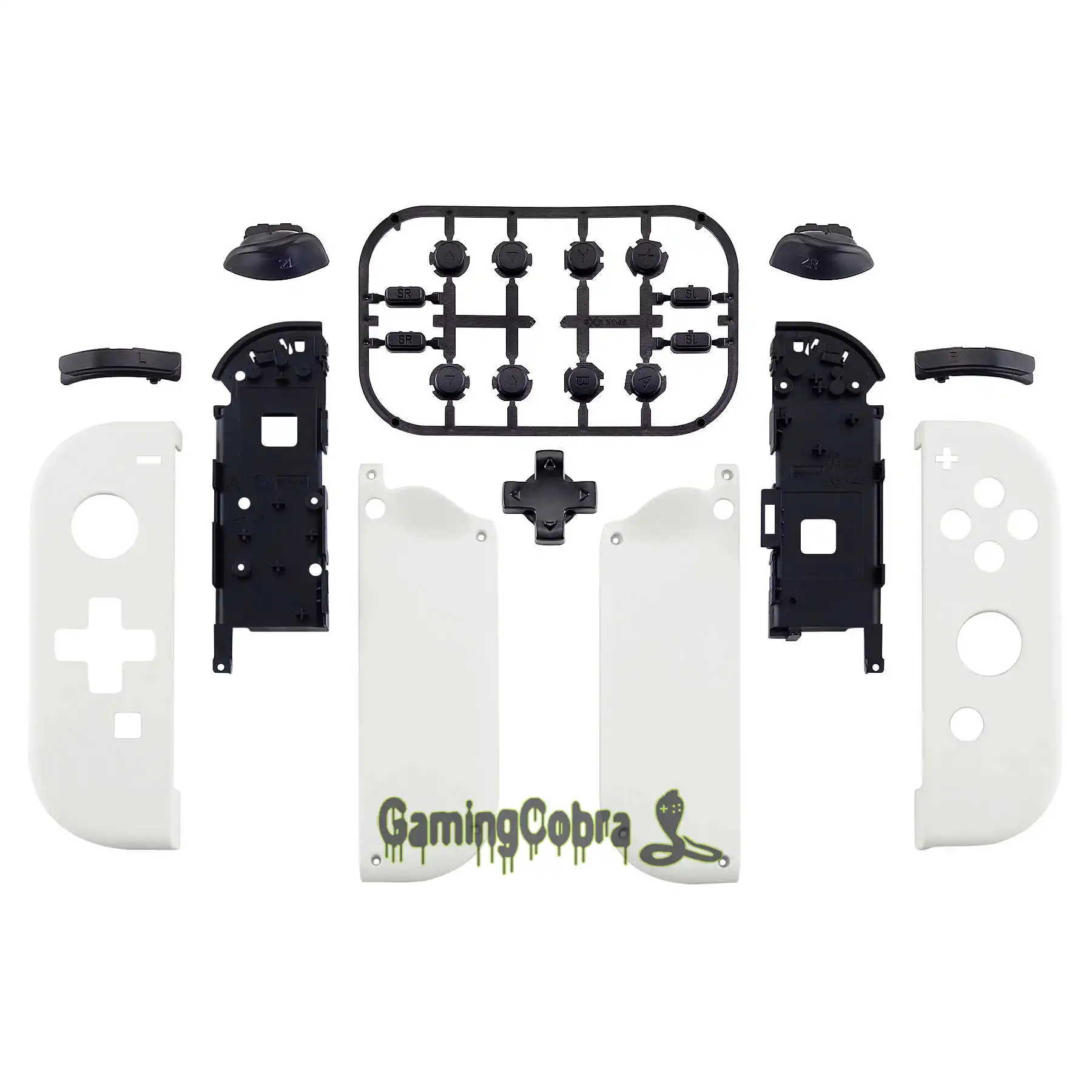 White Пользовательский корпус контроллера(версия D-Pad) с полным набором кнопок DIY Замена оболочки чехол для nintendo Switch Joy-Con - Цвет: White