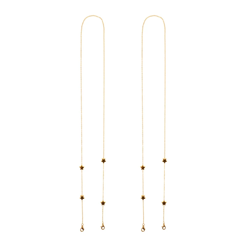 

2pcs Mask Rope Chain Simple Snake Pattern Hanging Chain Clavicle Chain Net Celebrity Street Fashion Non-slip Mask Rope Chain