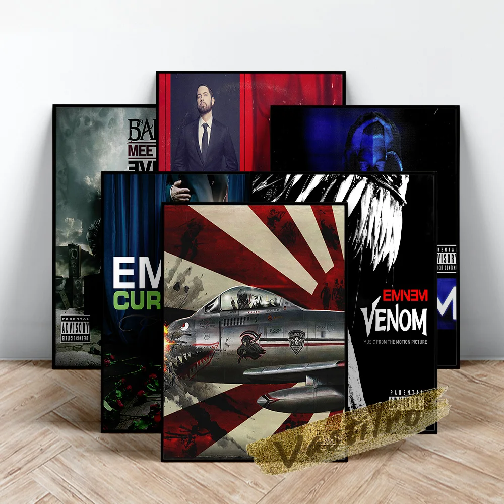 

Eminem Album Poster, Rapper Hip Hop Wall Painting, Music Star Canvas Prints, Singer Abstract Wall Art, Living Room Home Decor