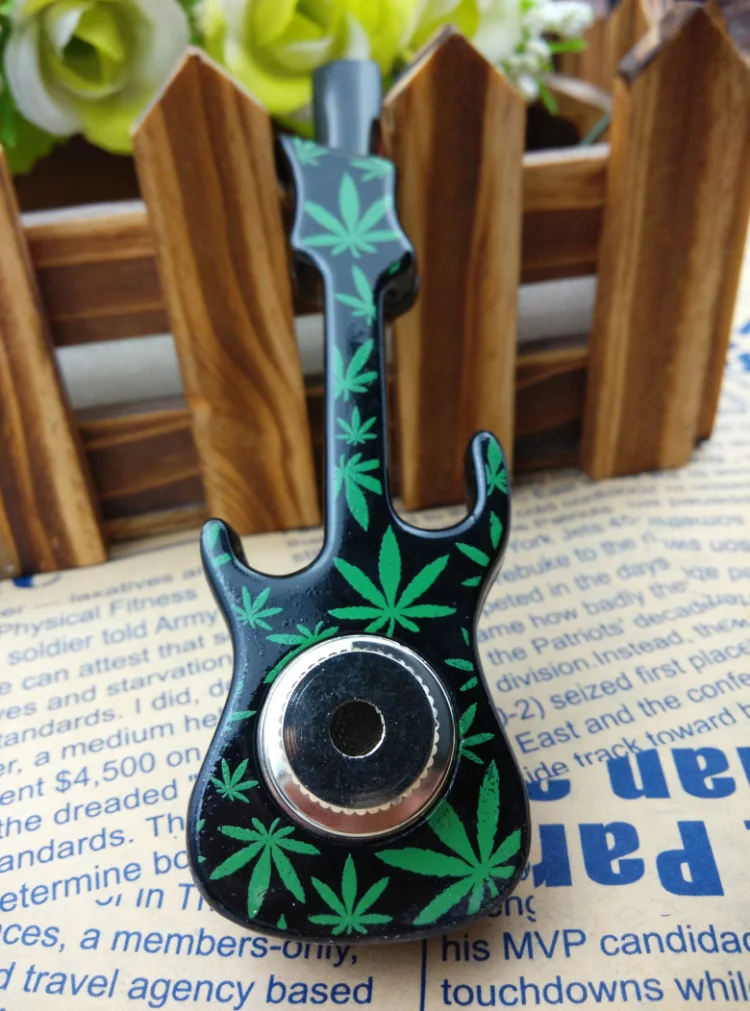 Новинка 1 шт. модная новинка металлическая курительная трубка в форме гитары