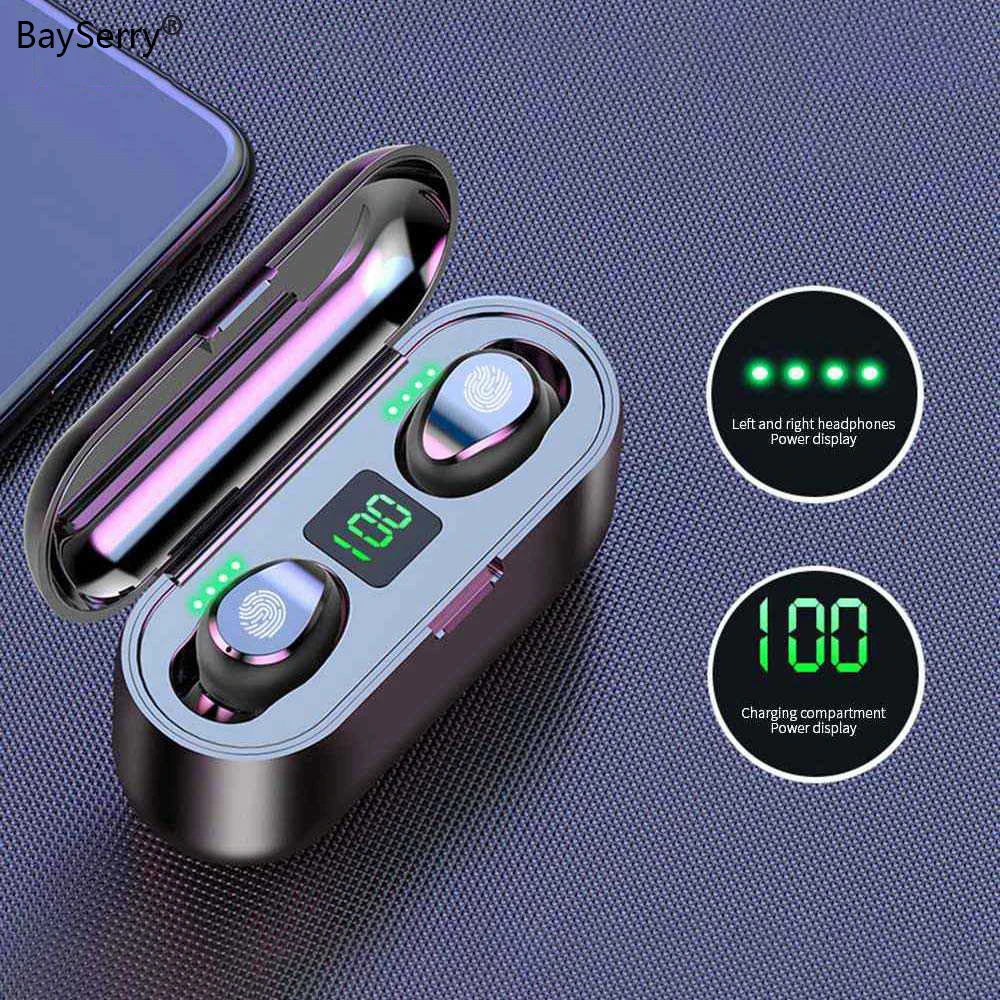 

Wireless Headphones TWS Bluetooth 5.0 With Microphone Stereo Sport Music Wireless Earphones Headset With 2000mAh LED Power Bank