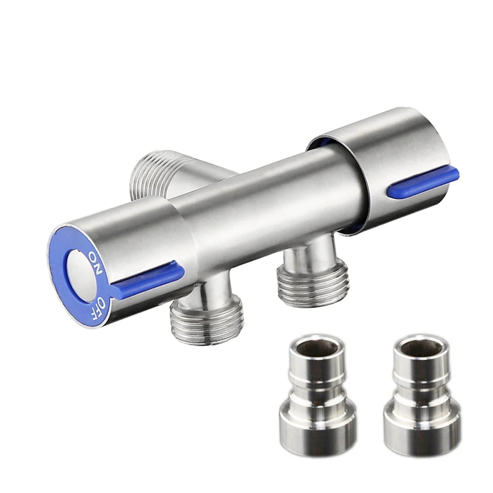 

Sink Household Faucet Diverter Kitchen Bathroom With Double Switch Stainless Steel Water Splitter 3 Way Multifunctional