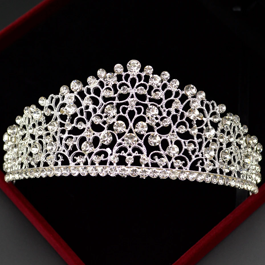 Silver Crystal Bride Tiara For Weeding Rhinestone Crown Bridal Tiaras Head Jewelry Diadem Headbands Wedding Headdress | Украшения и