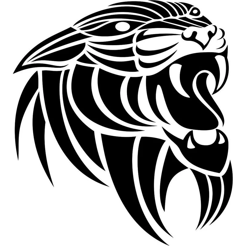 

Tiger Rotating Face Fashion Decals High Quality Car Window Decoration Personality Pvc Waterproof Decals Black/white, 16cm*14cm
