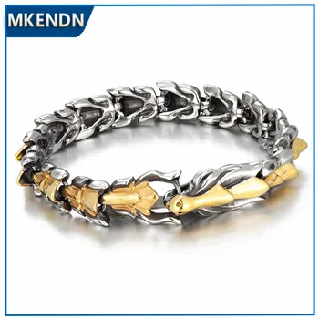 Viking Dragon Chain Bracelet - Oxidized Stainless Steel 1