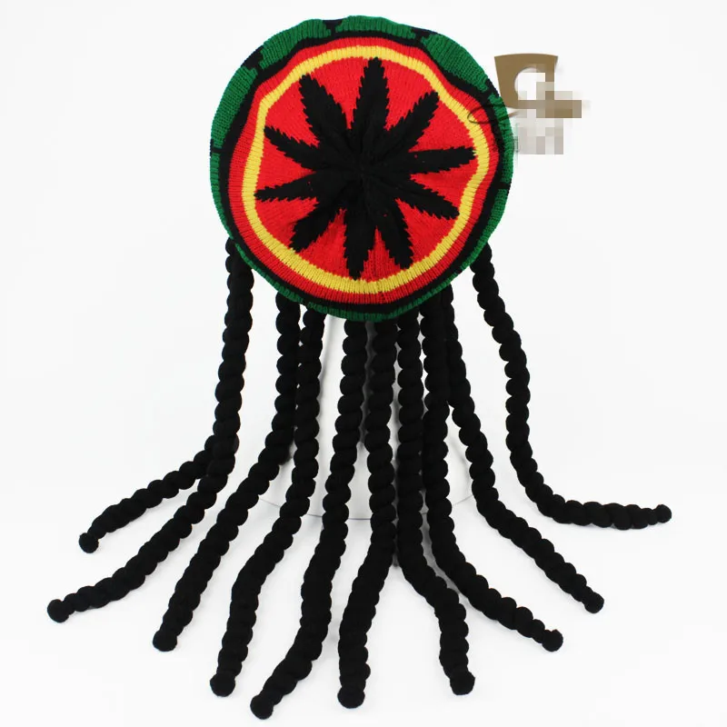 

10pcs beret hat Jamaica gravity falls reggae session hats dreadlocks knit weave hat for women girls Halloween party decorate