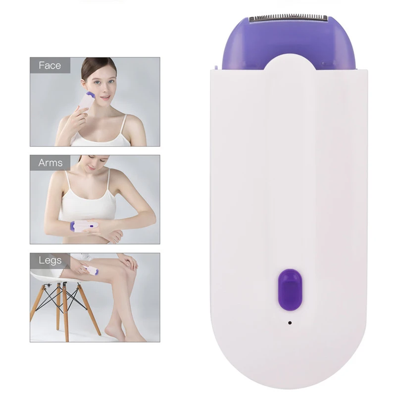

Epilator For Women Painless Hair Remover Epilator Bikini Trimmer USB Lady Shaver Depilation Tool Blue Light Sensor Touch