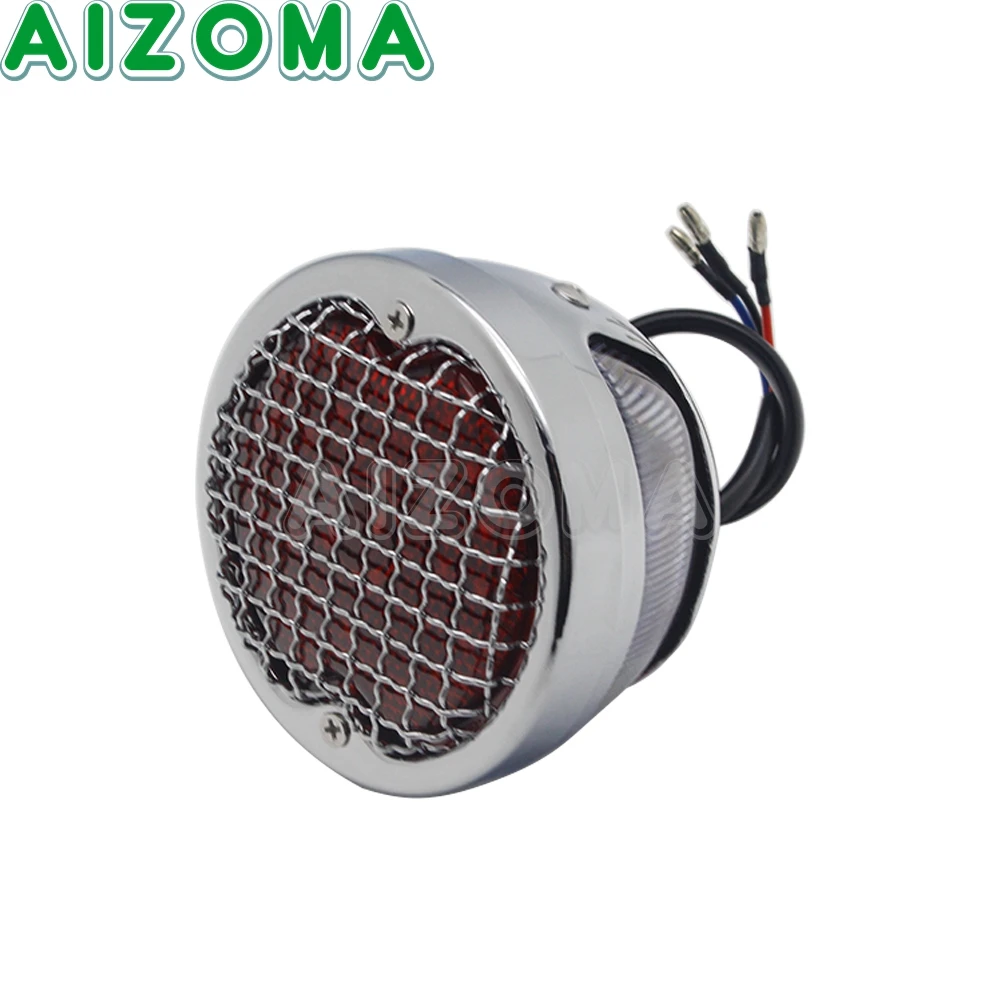 Красные линзы в байкерском стиле сетки Сталь хвост светильник 12V светодиодный Cafe