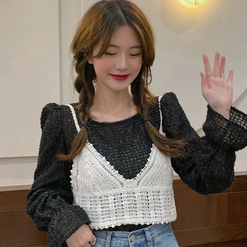 

Sexy Crop Top Crochet Camisoles Bralette SexyHalter Cami Knitted Bra Backless Beachwear Women Tank Top