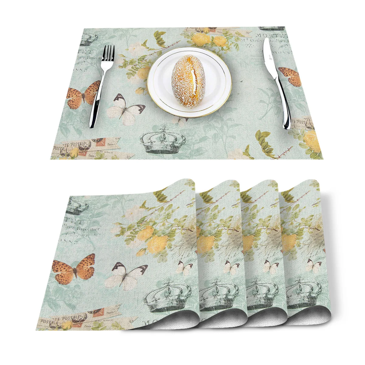 4 6 штук в партии комплект Коврики на стол Винтаж ретро Обувь с украшениями виде