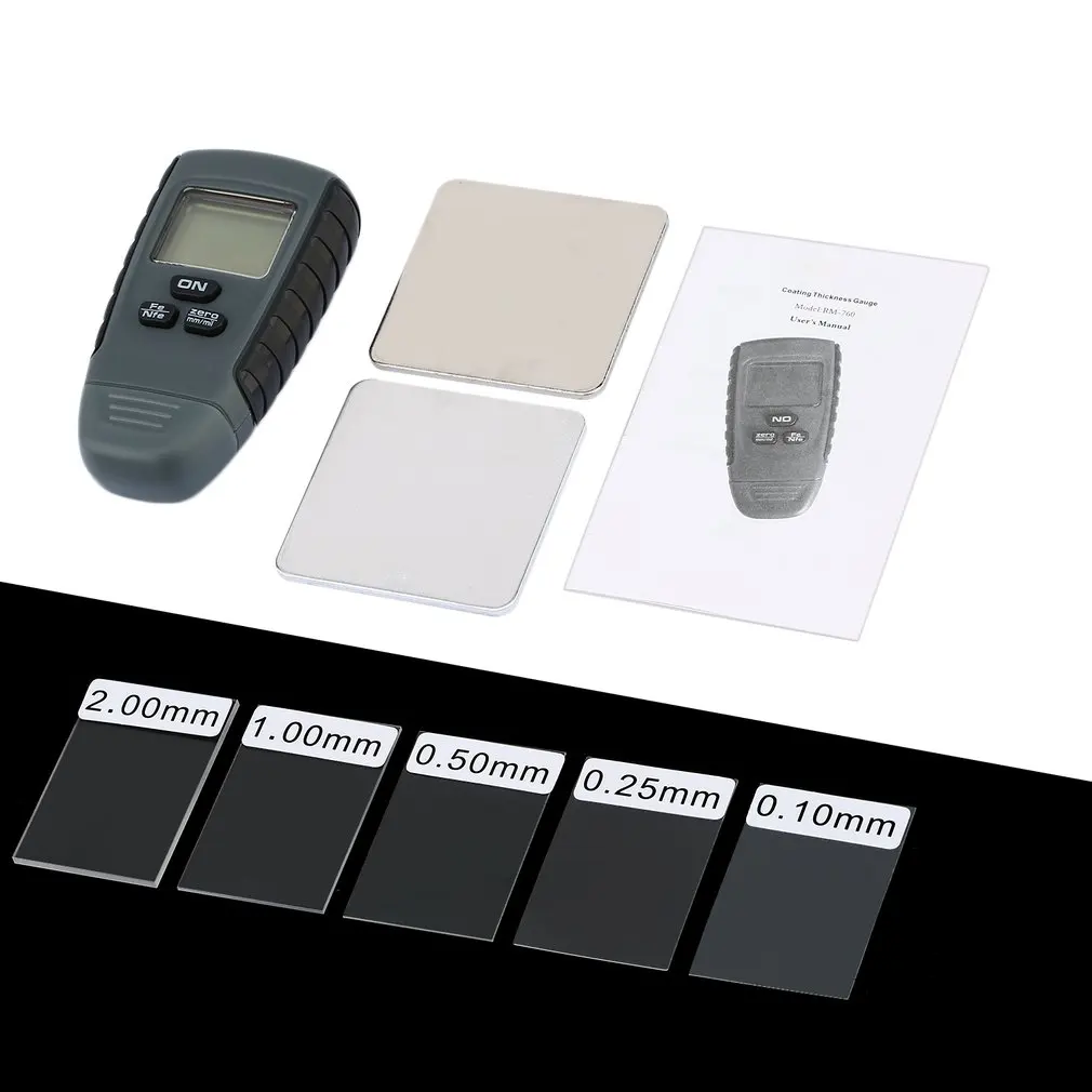 

RM660 Portable Coating Thickness Gauge Feeler Tester Fe/NFe Instrument Base with Iron & Aluminum LCD Display Digital Tool