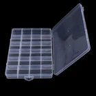 1 шт., прозрачная пластиковая коробка для хранения ювелирных изделий, 18,7x12,7x2 см, 24 отделения