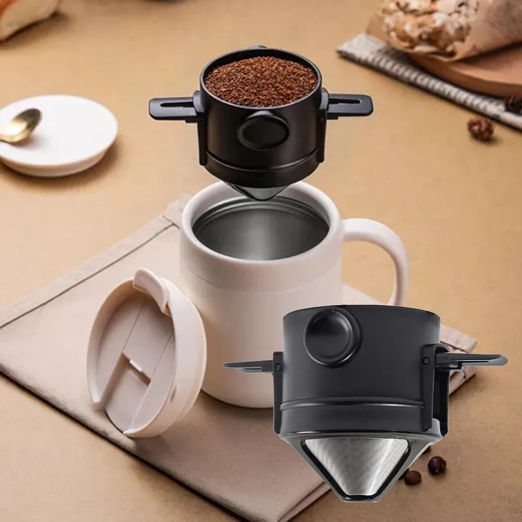 

1pc Coffee Filter Double-layer Mesh Paperless Portable Filter Drip Device Foldable 12*7.5*6.5cm Coffeeware Kitchen Accessories