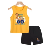 new summer sets girls boys clothes two piece kids shorts vest suit childrens clothing unisex cotton sleeveless pullover tops