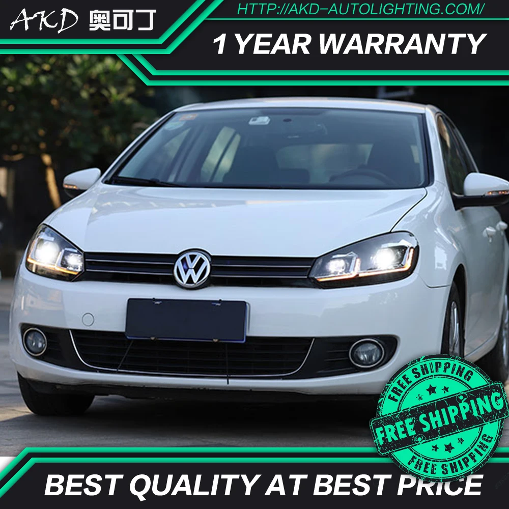 AKD автостайлинг фара для VW Golf 6 фары 2010-2012 светодиодный ная DRL сигнальная лампа Hid