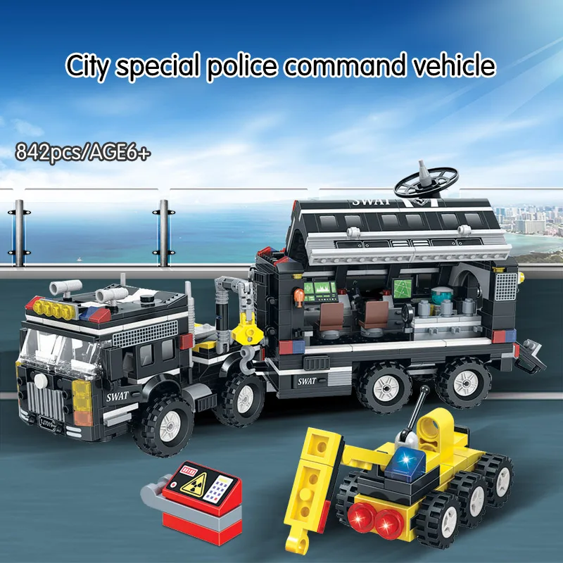 842 шт. городская полиция SWAT строительные блоки для грузовиков &quotсделай сам&quot