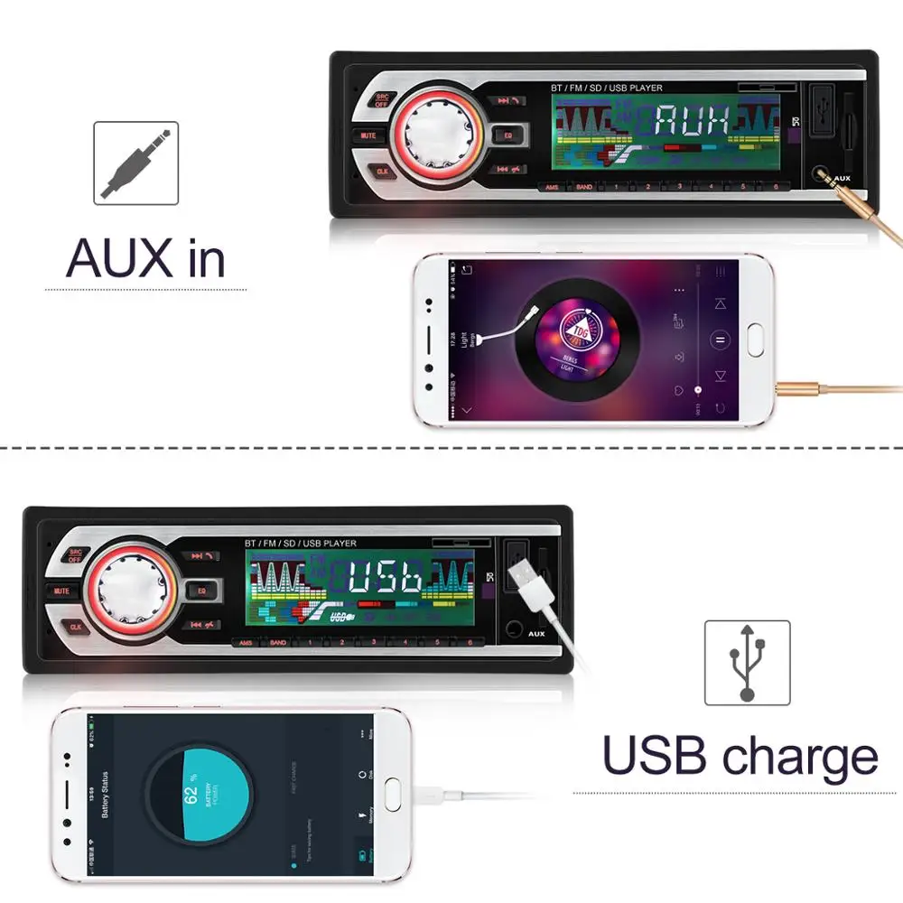 Авторадио 1 din автомобильное радио 24 в Bluetooth Радио Стерео FM/Aux вход/SD/USB MP3 рекордер