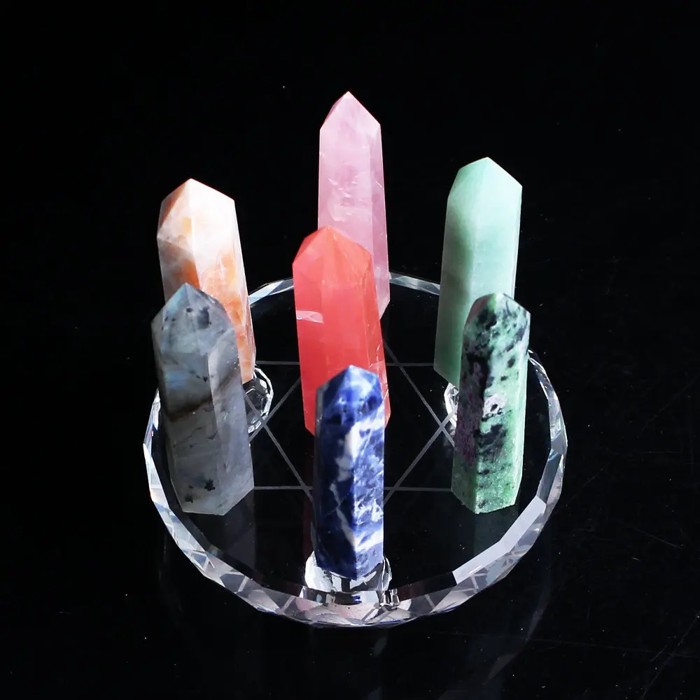 Натуральный кристалл 7 чакр рейки Луки кристальная палочка видов кварца с