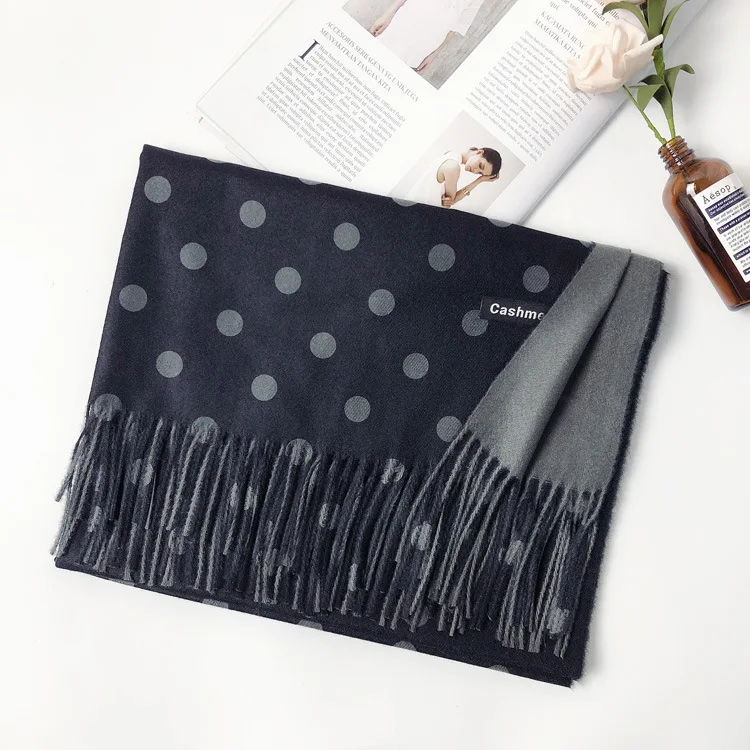 

solid color Lattice dots soft women scarf cashmere scarves ladies shawl wrap autumn winter pashmina Unisex muffler
