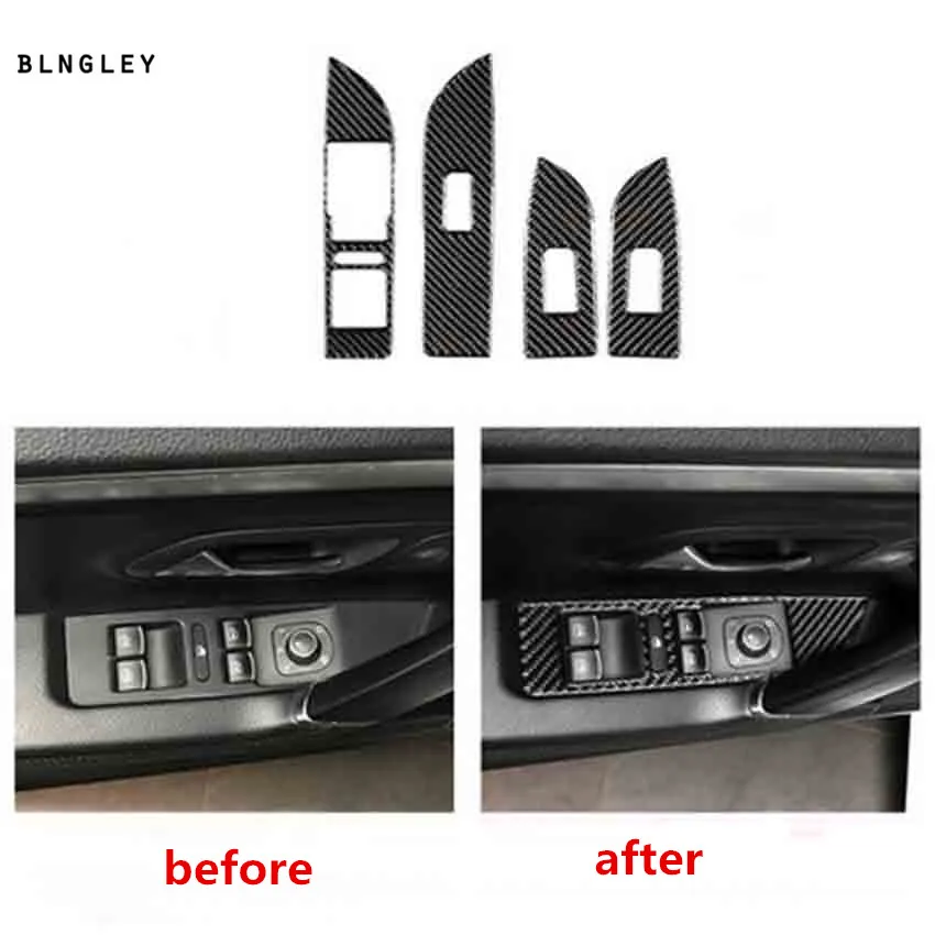 

4 шт./лот эпоксидный клей из углеродного волокна зерна окна автомобиля Лифт панель украшения крышка для 2012-2016 Volkswagen VW passat B7 passat CC