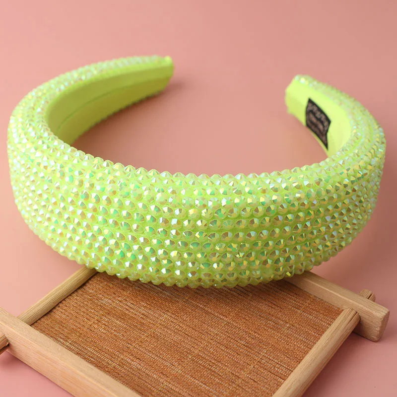 

Candy Color Padded Hairband Fashion Rhinestones Sponge Hairbands For Women Hair Hoop Accessories