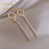 2021 new fashion korean diamonds white pearl drop earrings for women bohemian golden round zircon wedding earrings jewelry gift