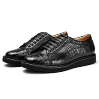sanpijiang new crocodile men shoes leisure business men crocodile shoes wear resisting rubber sole crocodile leather