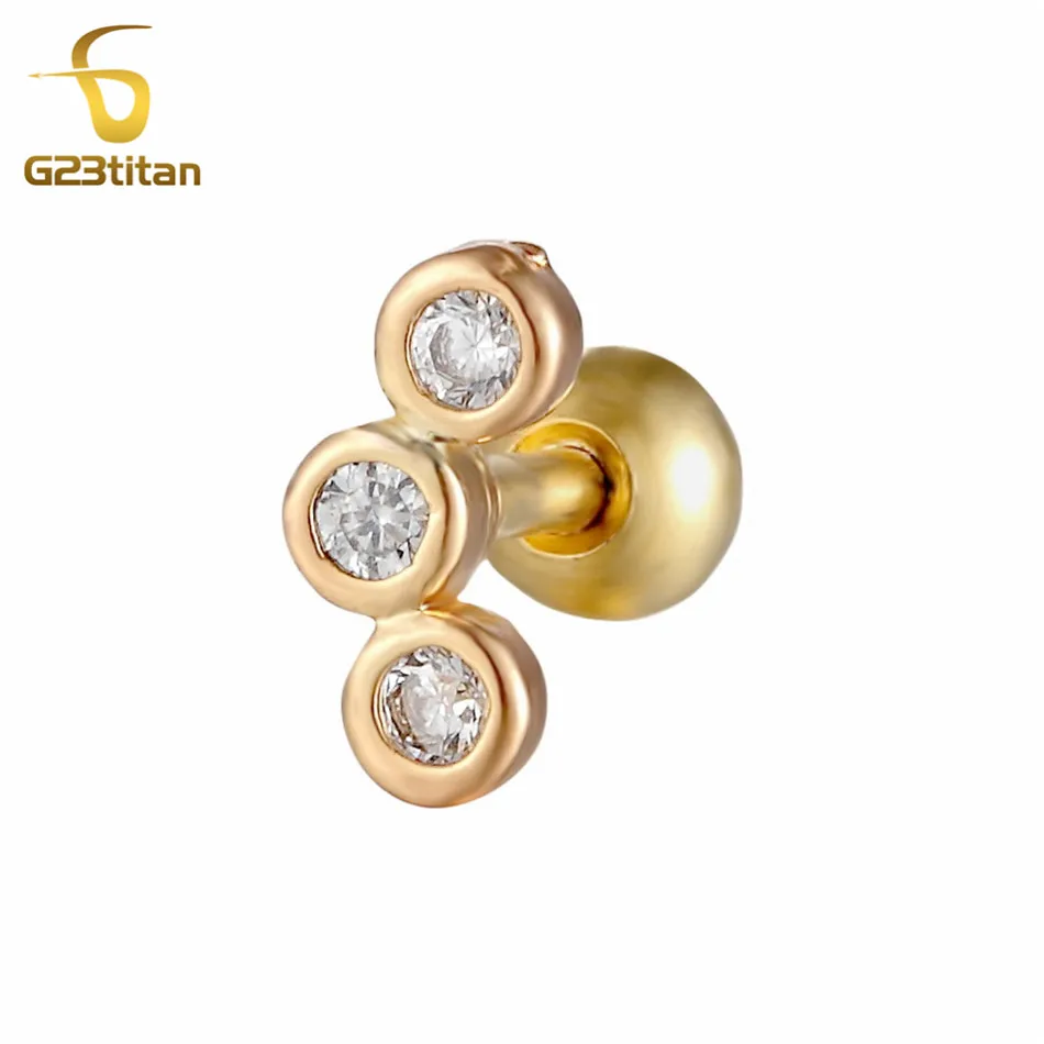

G23titan Silver Color Ear Tragus Piercing Labret Titanium Studs Ear Leare Helix PiercingEarrings Rings Labret Body Jewelry
