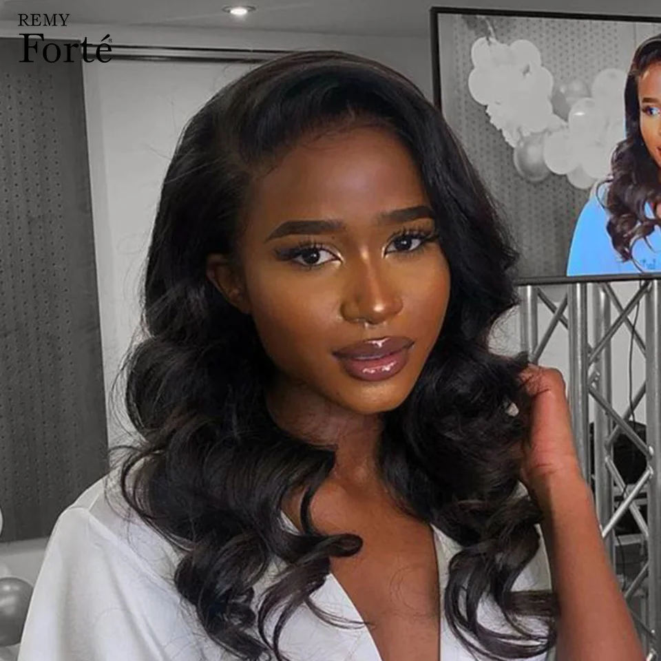 Remy Forte парики из натуральных волос на фронте 100% бразильские волосы человеческих с