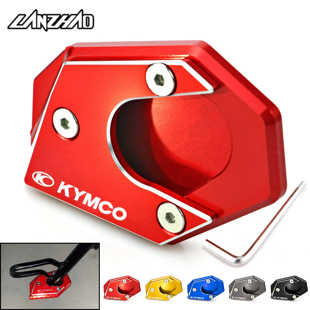 Motorcycle Side Stand Enlarger Kickstand Enlarge Plate Pad CNC Aluminum Accessories for KYMCO Downtown 200i 300i 350i 300 350