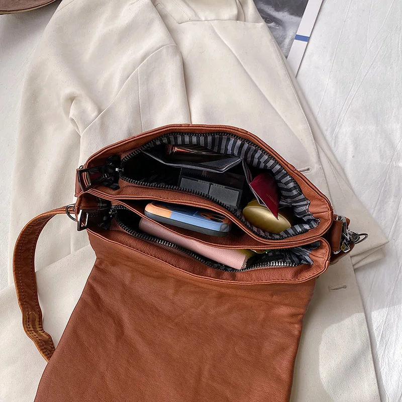 

Women Flip Crossbody Bag Flap Bags For Women Quality Leather Thick Chain Shoulder Messenger Bags Female Handbag And Purse