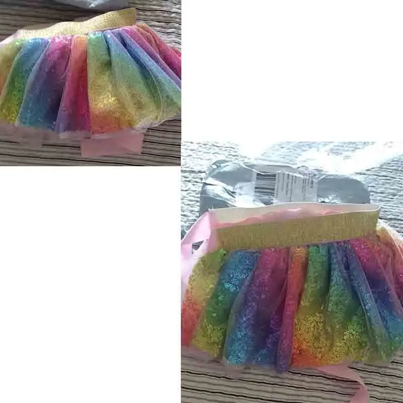 Вечерние костюмы принцессы для девочек радужная блестящая многослойная