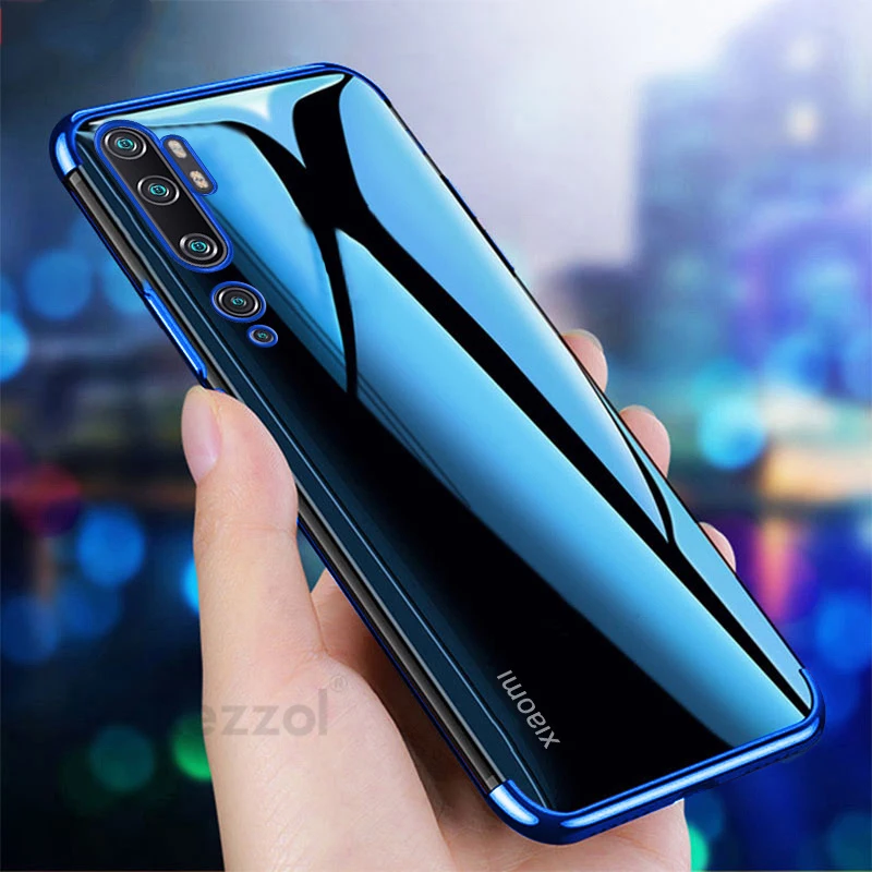Soft Transparent Case For Xiaomi Mi Note 10 CC9 Pro Phone Cover Laser Plating Clear Silicone Shockproof |