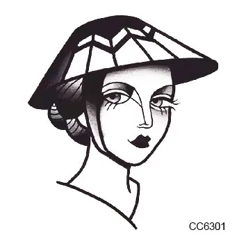 CC6301 Rocooart CC Татуировка маленькая винтажная старошкольная стильная Сексуальная женская черная белая временная татуировка наклейка боди арт поддельные тату - Цвет: CC6301