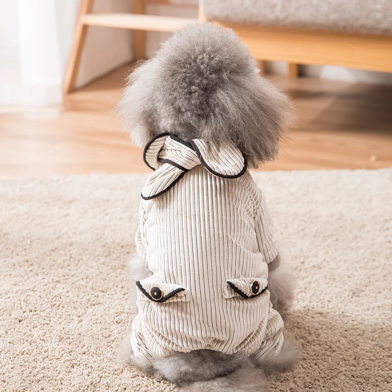 Hipidog мягкий теплый флисовый полосатый комбинезон комбинезоны Собаки Щенок