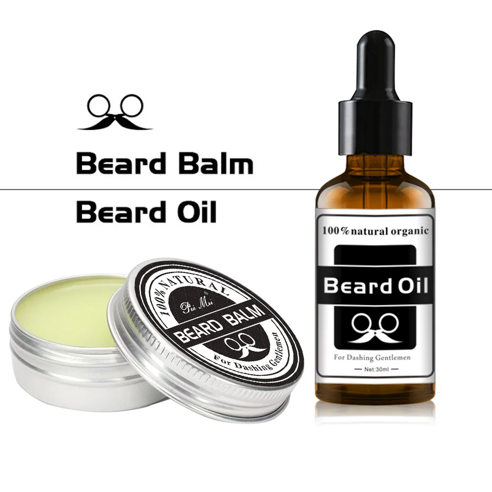 

30ml+60g DISAAR Beard Oil 100% Natural Pure Beard Growth Oil Organic Natural Mens Beard Balm Ordinary Face Oil Hylaronic Acid