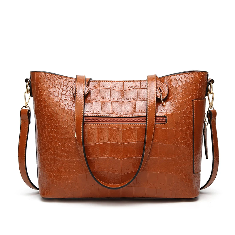 Женская сумка-хобо из крокодиловой кожи с ручками сверху |