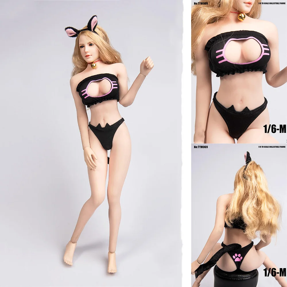 Женская одежда тим069 черная кошачья девушка сексуальная и аксессуары набор