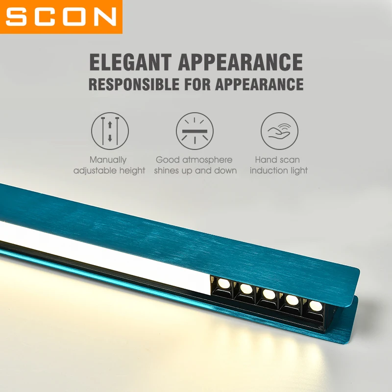 SCON Minimalist dining room chandelier modern minimalist LED long table bar Nordic office lamp | Освещение