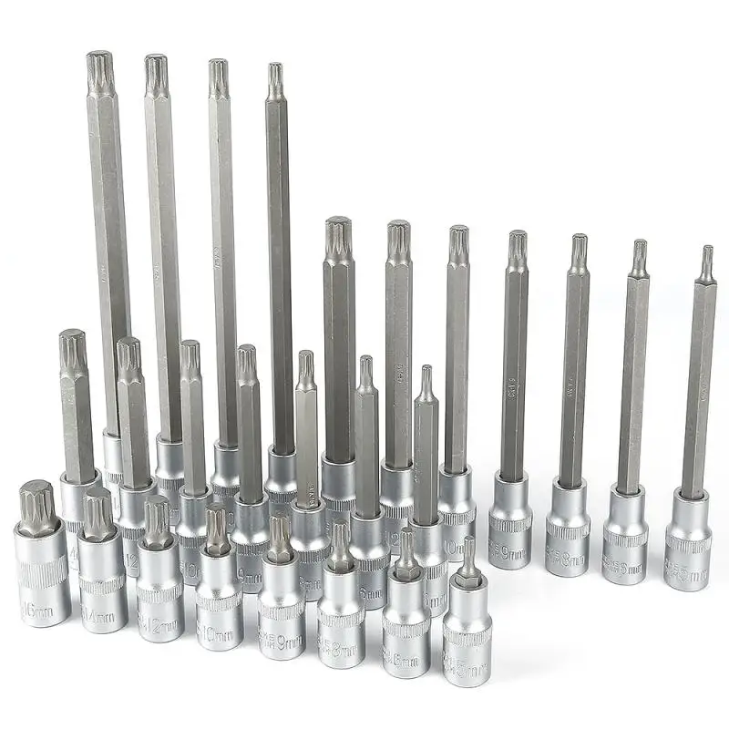 

26-piece Inner Multi-tooth Socket Wrench Set Drive Deep Impact Socket Set Heavy Metric Garage Tool HWC