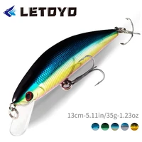 letoyo sinking minnow fishing lure 130mm 35g jerkbait easy shiner wobblers laser body artificial hard baits trout fishing tackle