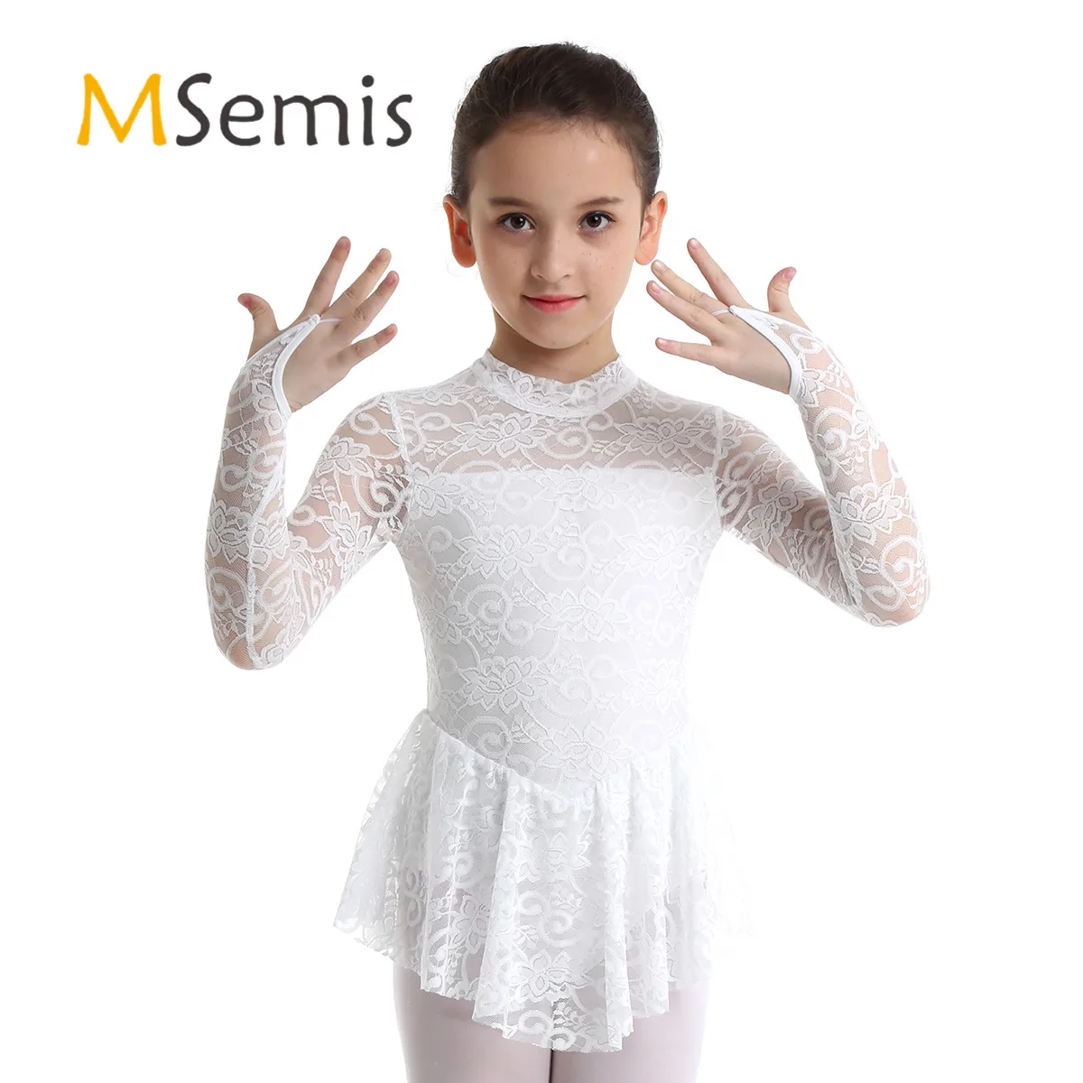 MSemis для маленькой девочки Фигурное катание на коньках платье с цветочным