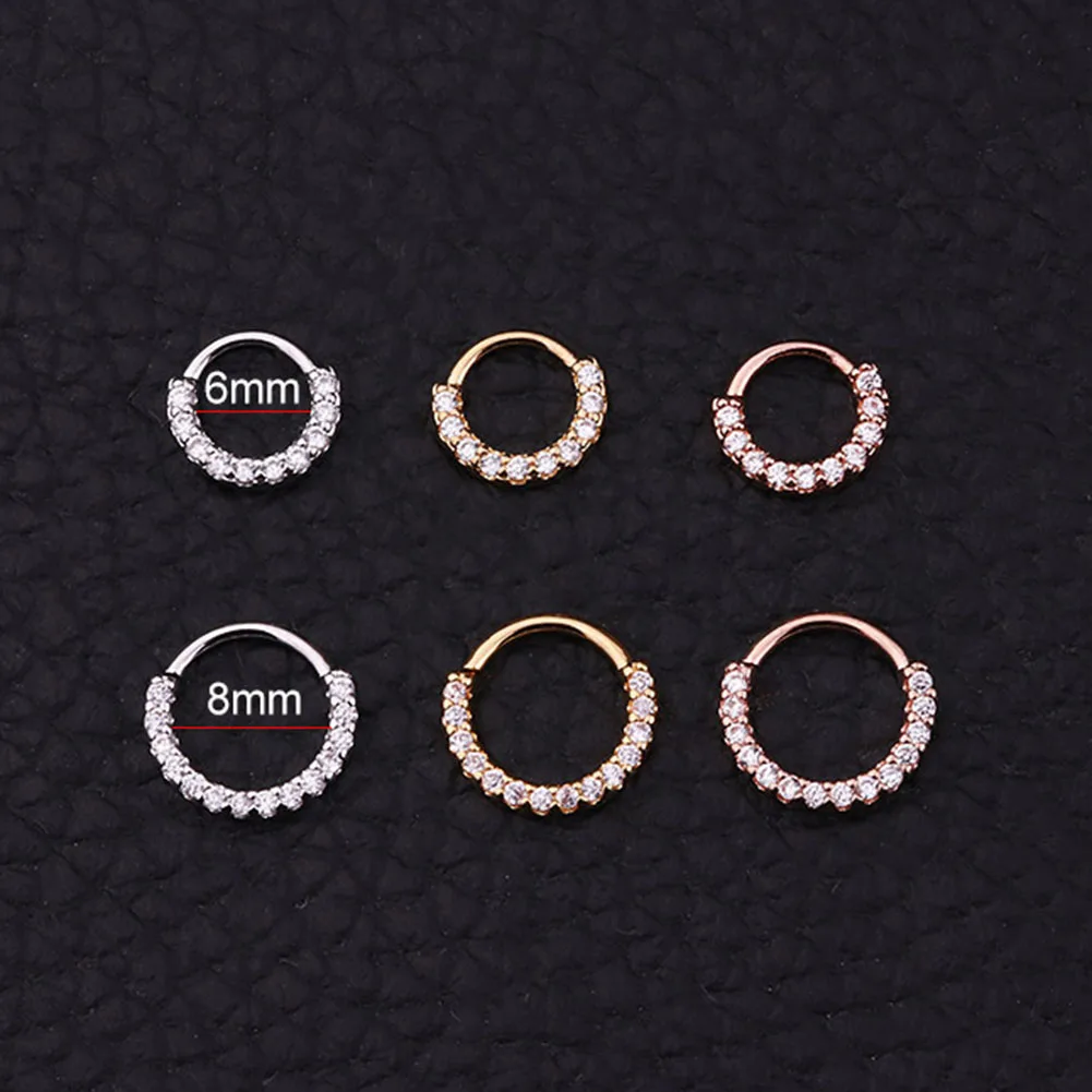 1 шт. 6 мм/8 мм/10 мм Фианиты Серьги для хряща уха Пряжка женщин Простые радужные в