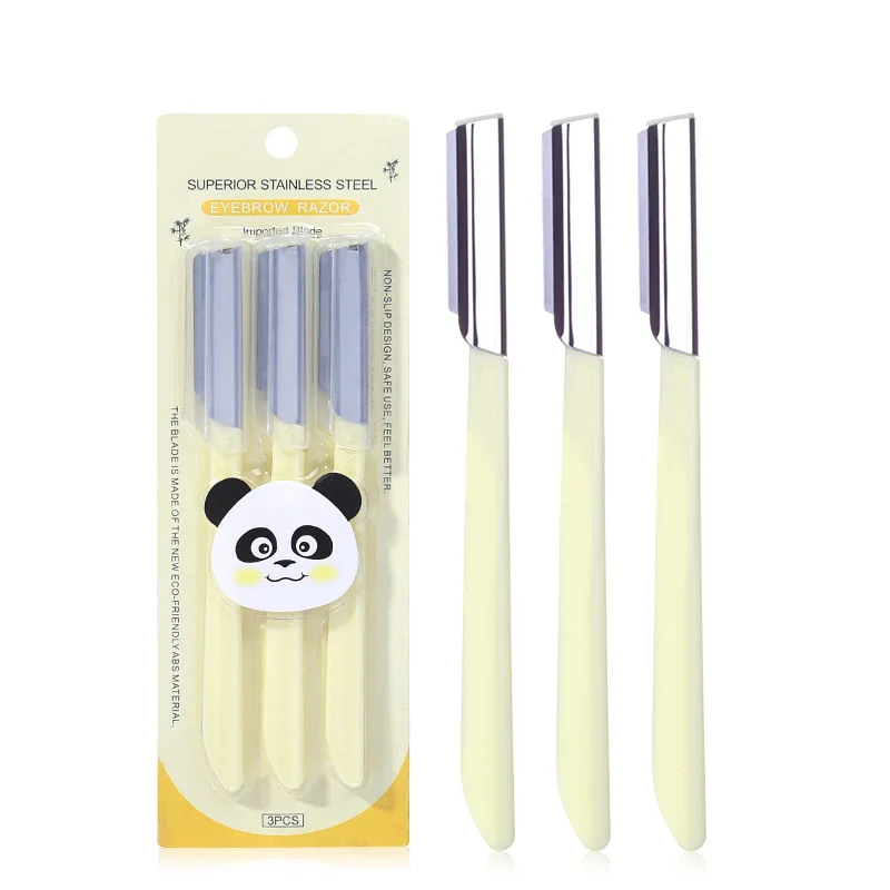Косметический нож для бровей из нержавеющей стали скребок с безопасным защитным